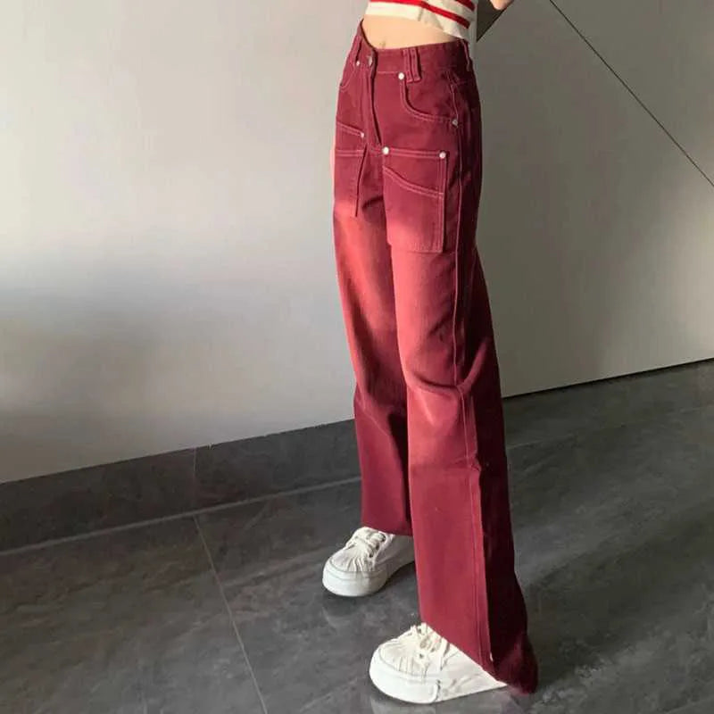 Jean large rouge