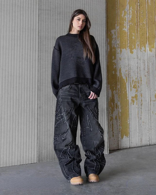 Baggy jeans embroidery