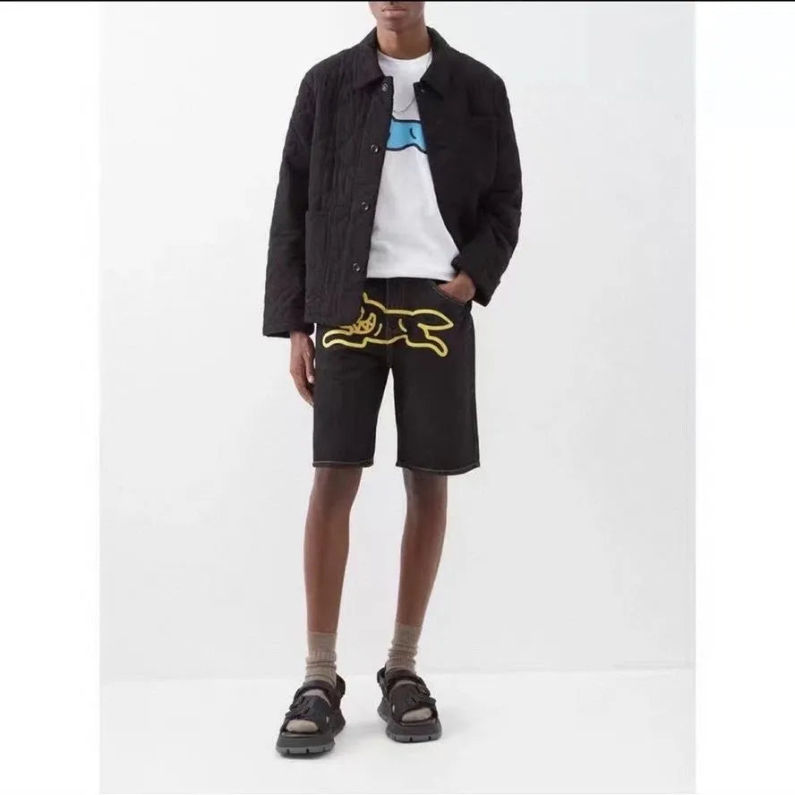 Oversized denim shorts
