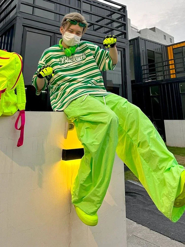 Pantalon parachute vert