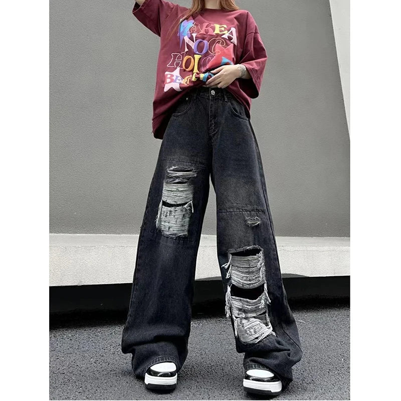 Baggy jeans with rips