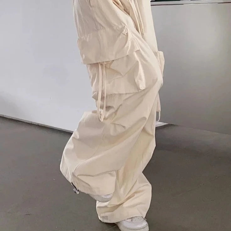 Pantalon parachute beige