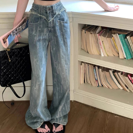 Jeans mit ausgefranstem saum