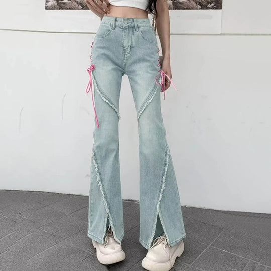 Jean flare fendu