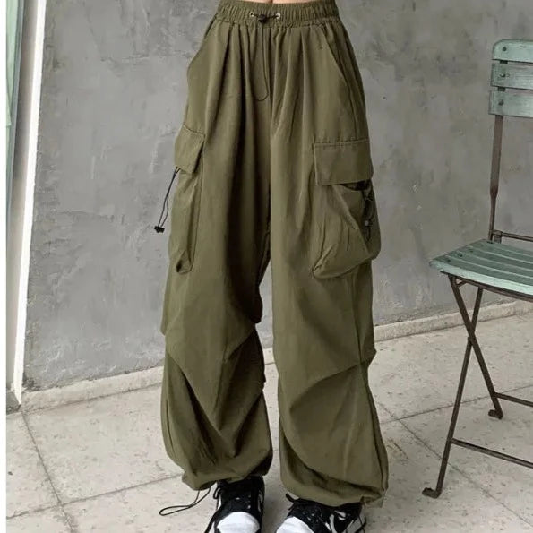 Pantalon parachute Kaki