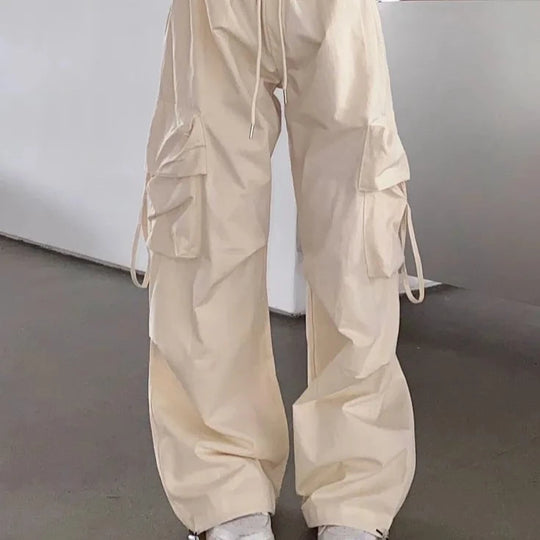 Pantalon parachute beige