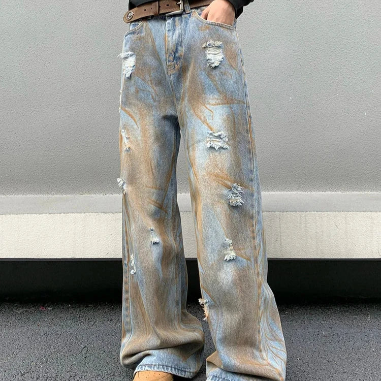 Baggy washed jeans