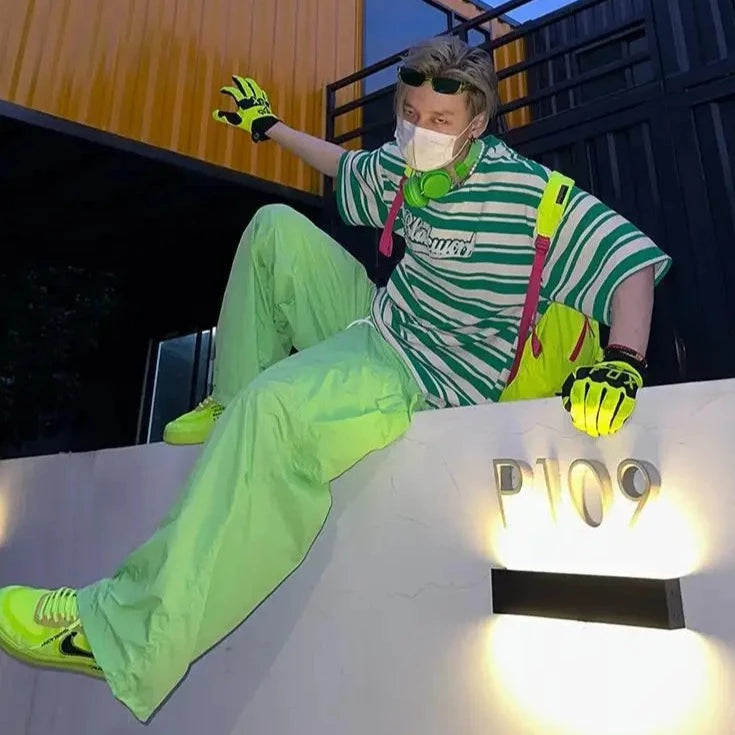 Pantalon parachute vert