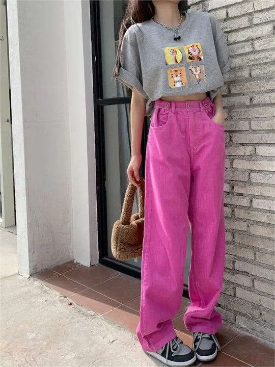Pantalon baggy velours Femme