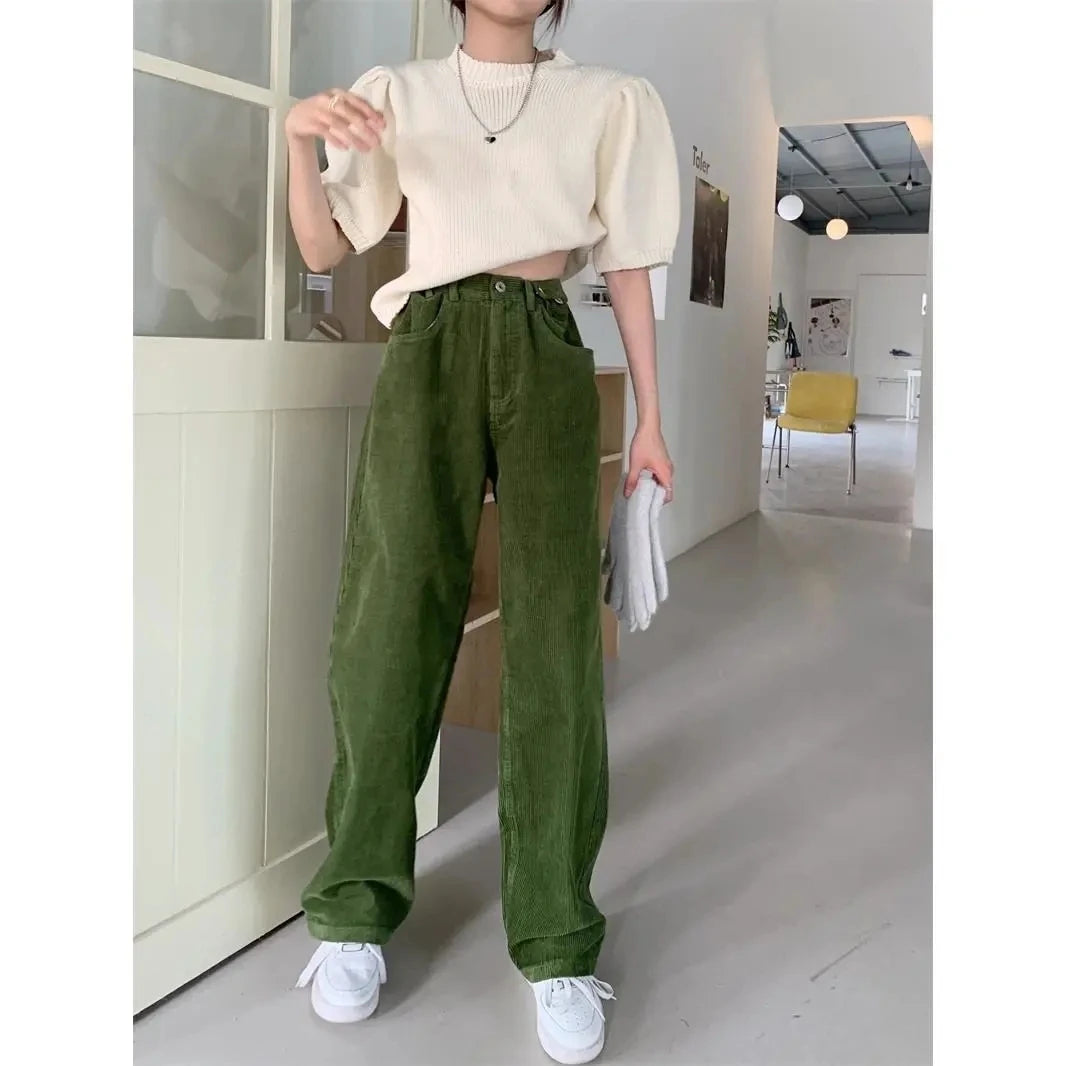 Pantalon baggy velours Femme