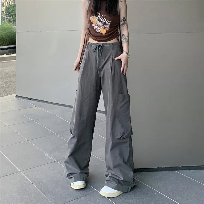 Pantalon parachute gris