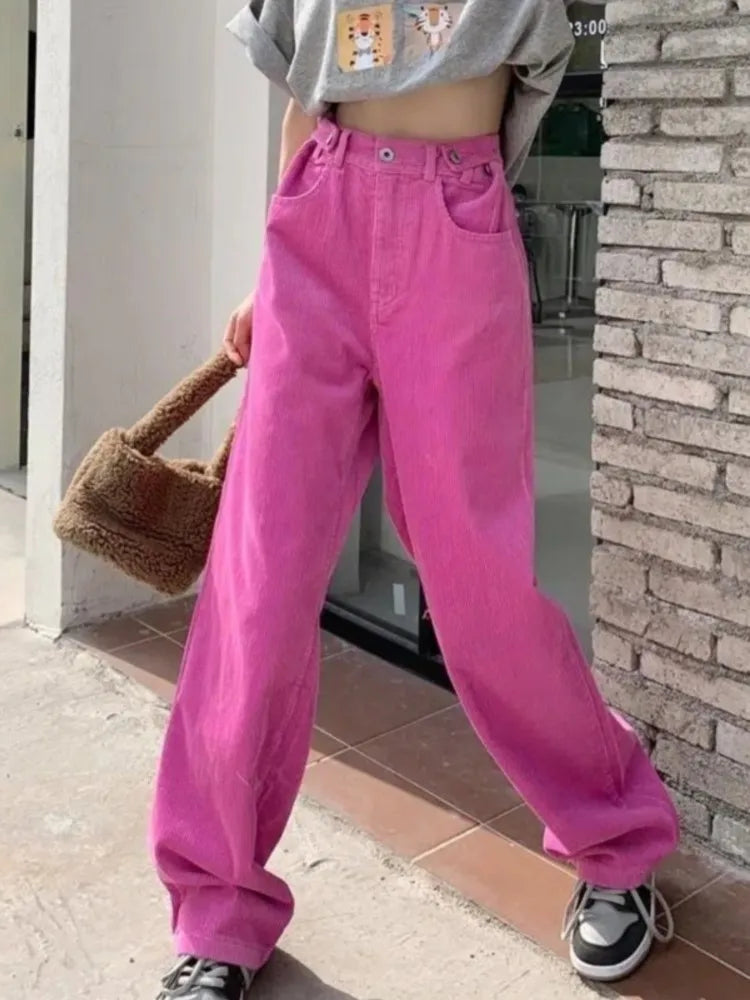 Pantalon baggy velours Femme