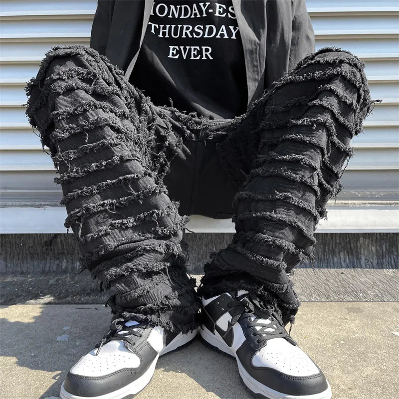 Black ripped jeans baggy