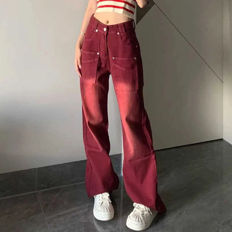 Jean large rouge