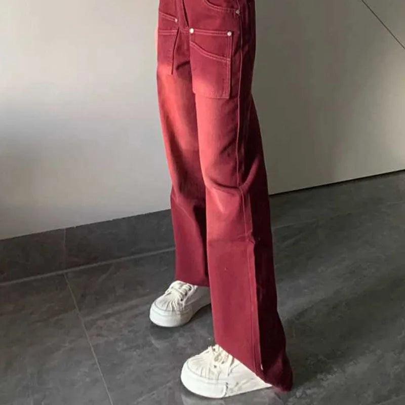 Jean large rouge