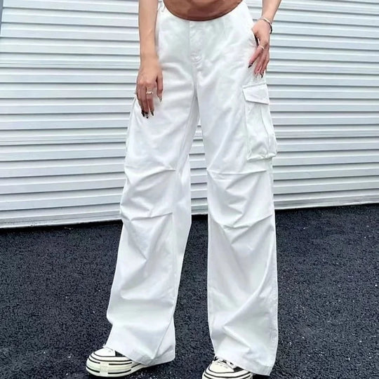 Pantalon parachute blanc