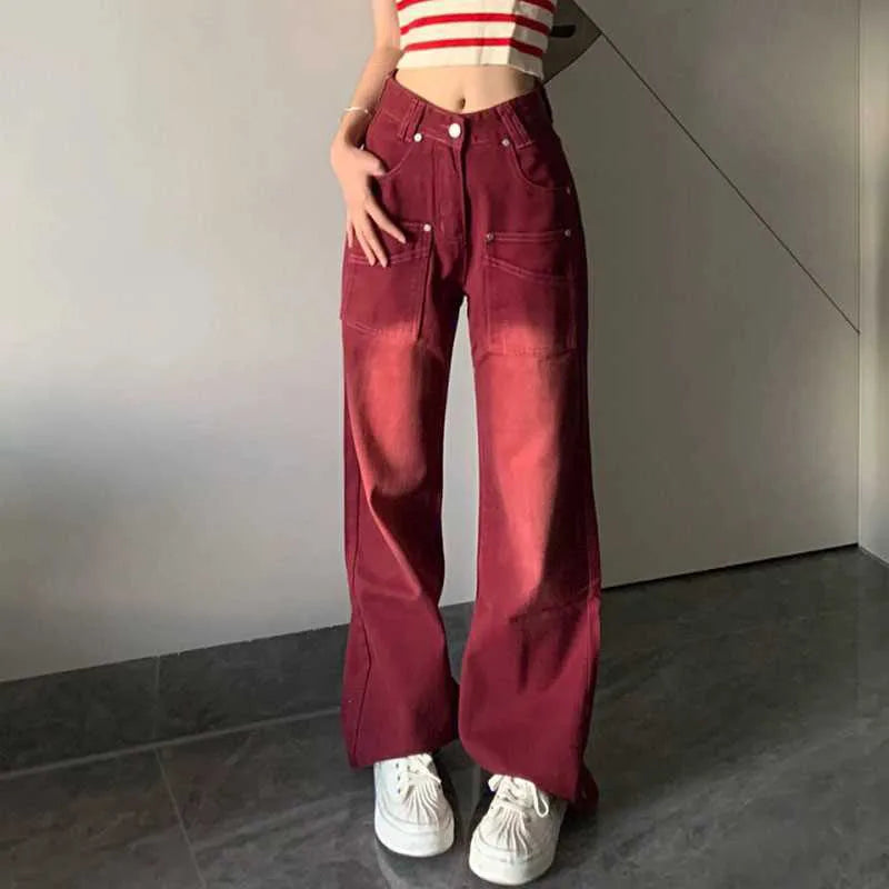 Jean large rouge